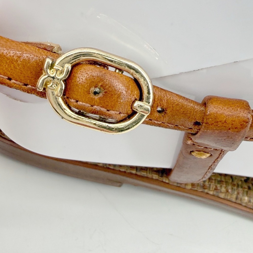 Sam Edelman Gigi Signet Sandals Women 8.5 Brown Leather T-Strap Flat Boho Summer - Picture 5 of 12